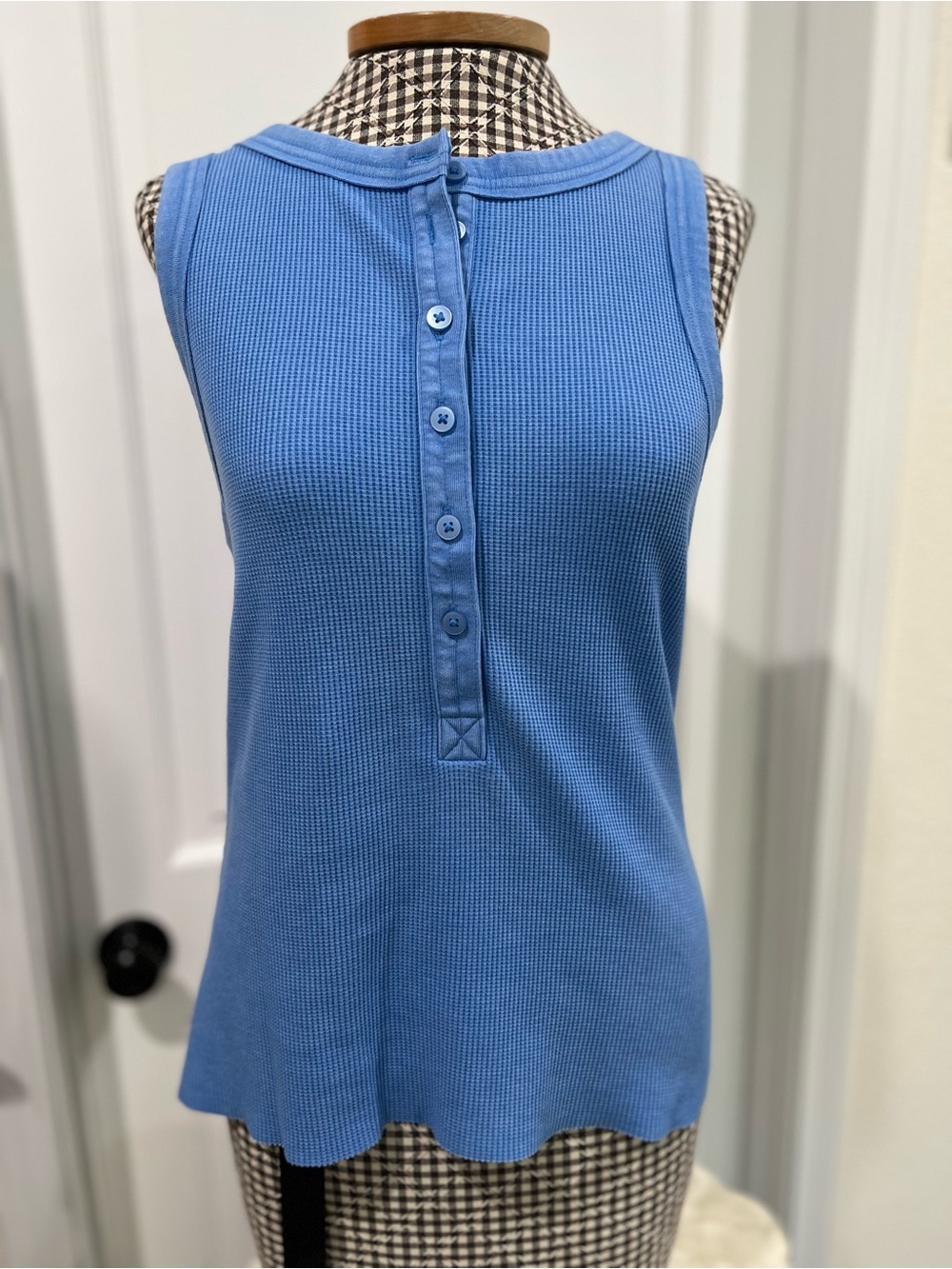Aerie Waffle Knit Button-Up Tank Top, Large